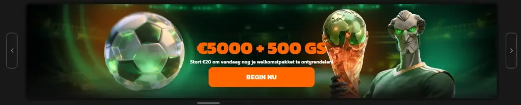 Welkomstbanner van het online casino – openingsbeeld